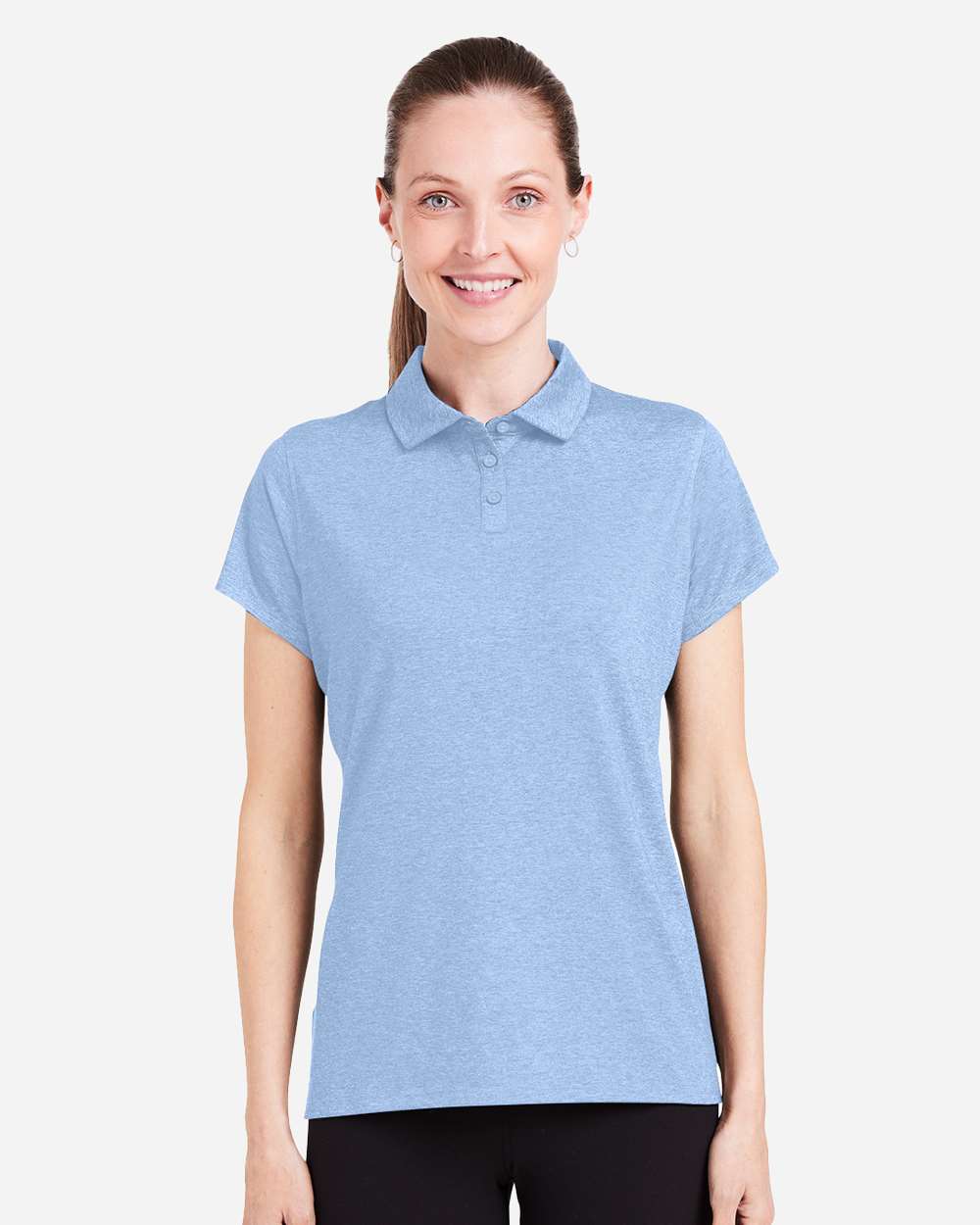 Women's Air Lightweight Polo - OnModelFront - B665D8252 - Polar Heather