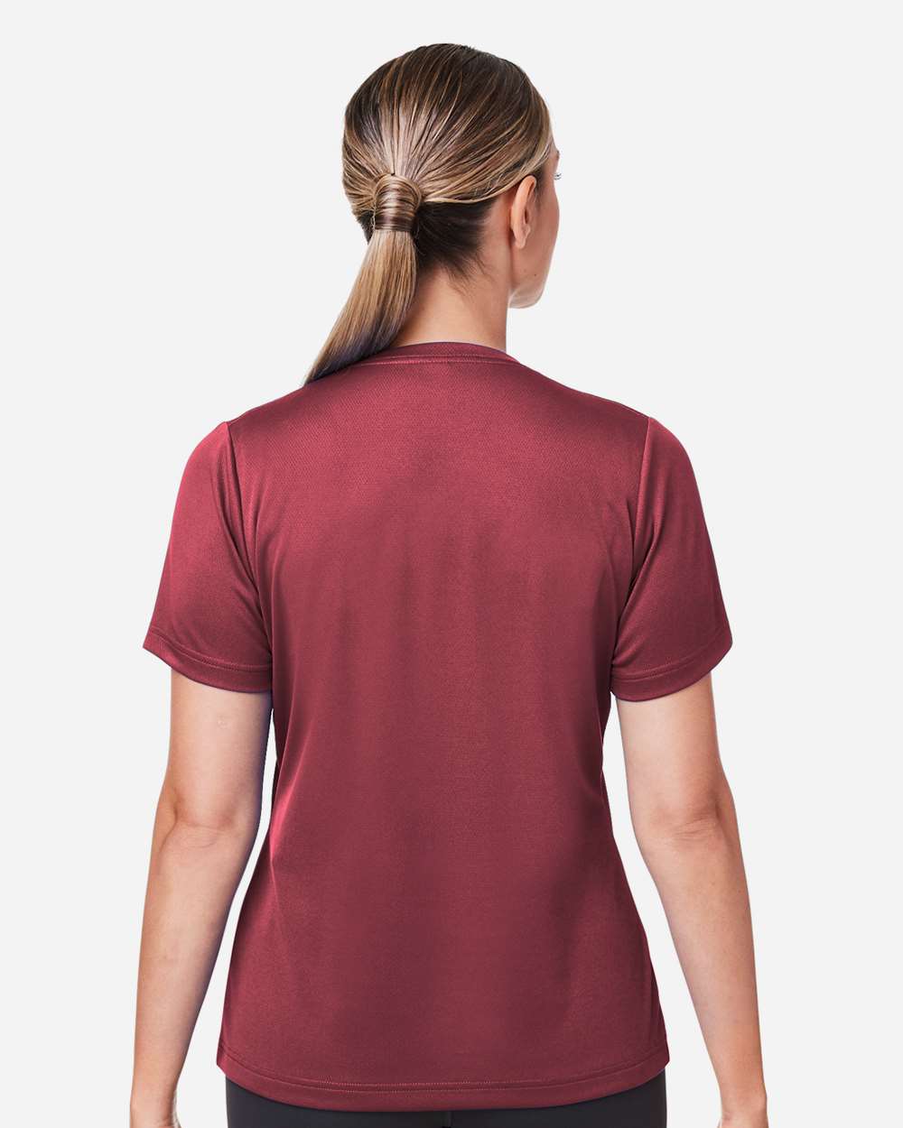 Women's Zone Performance Mesh T-Shirt - OnModelBack - B687D9102 - Sport Maroon