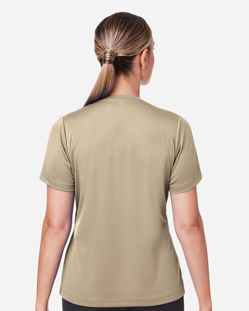 Women's Zone Performance Mesh T-Shirt - OnModelBack - B687D9112 - Desert Khaki