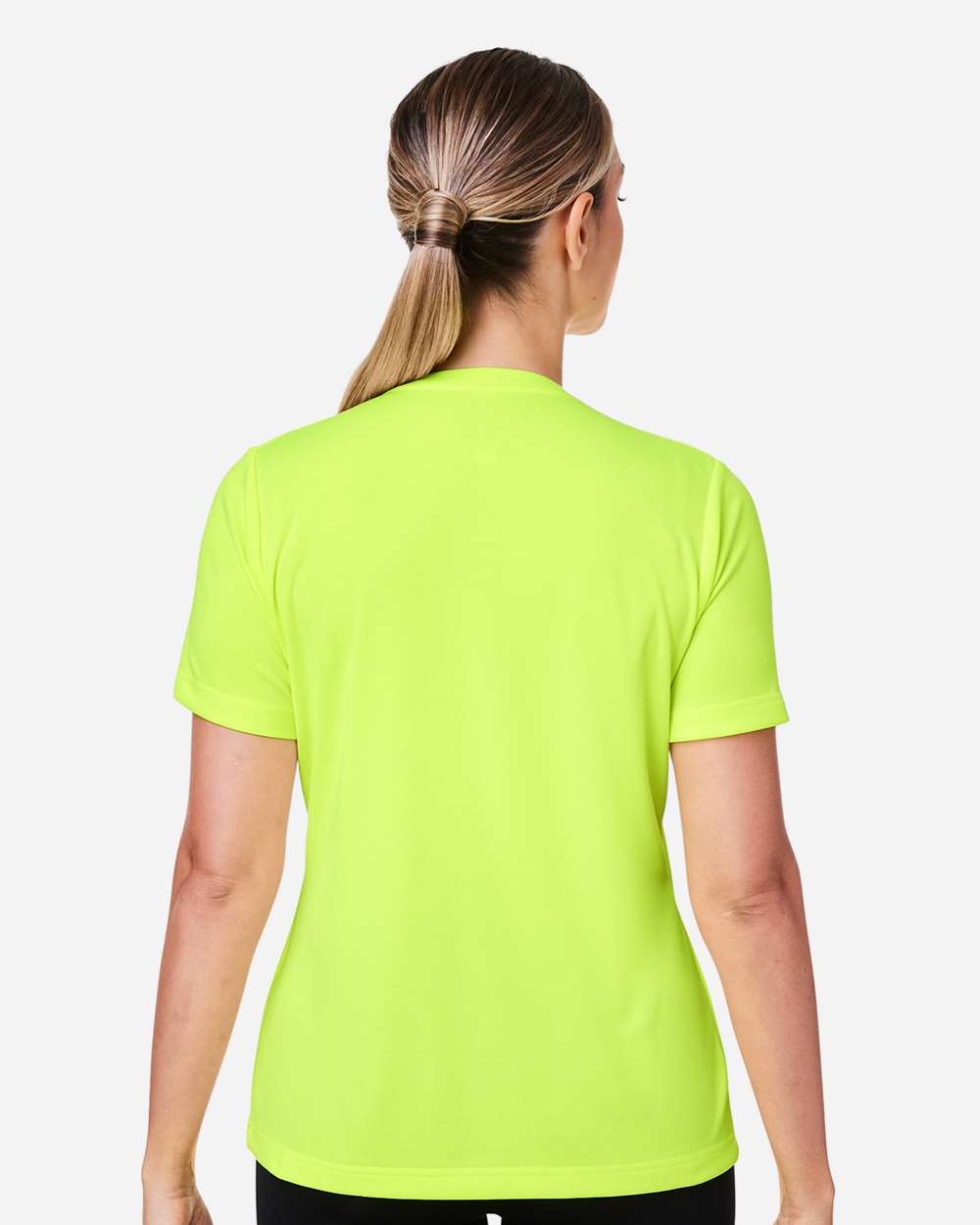 Women's Zone Performance Mesh T-Shirt - OnModelBack - B687D9172 - Safety Yellow