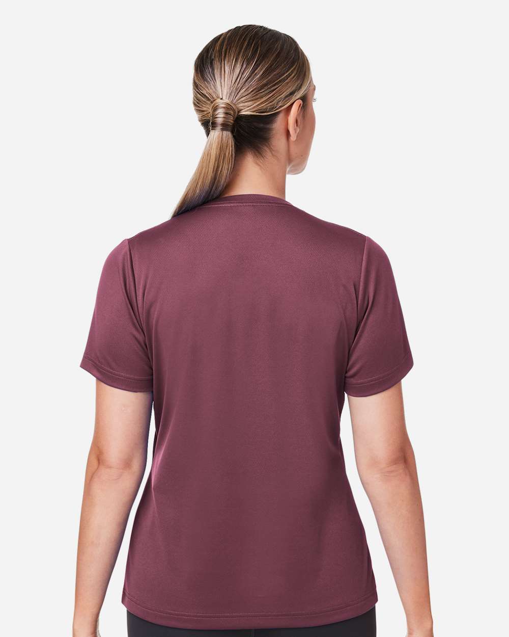 Women's Zone Performance Mesh T-Shirt - OnModelBack - B687D9532 - Sport Dark Maroon