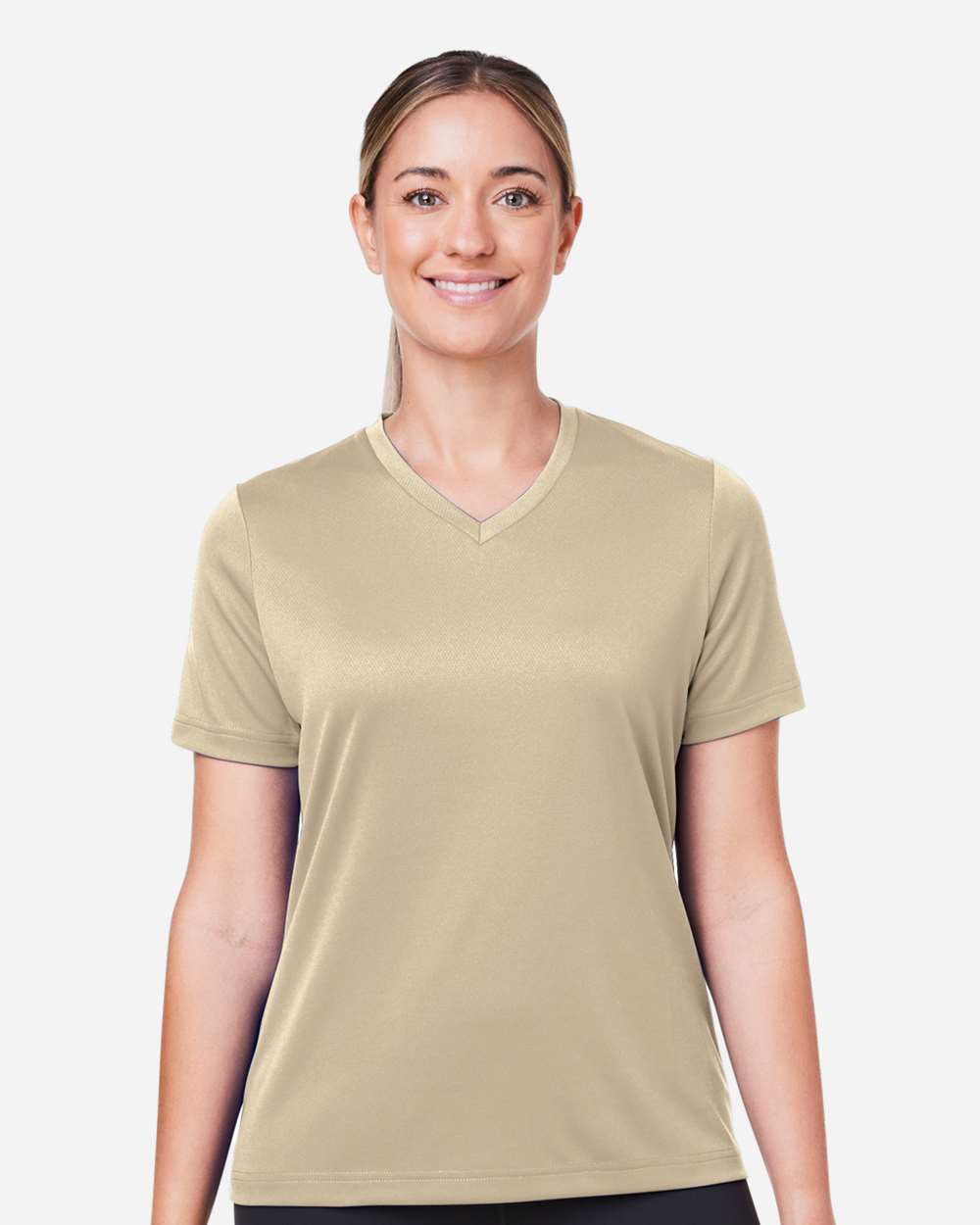 Women's Zone Performance Mesh T-Shirt - OnModelFront - B687D9112 - Desert Khaki