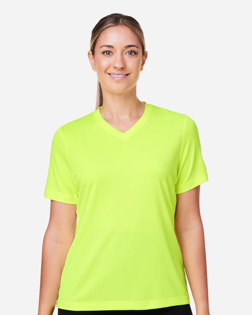Women's Zone Performance Mesh T-Shirt - OnModelFront - B687D9172 - Safety Yellow