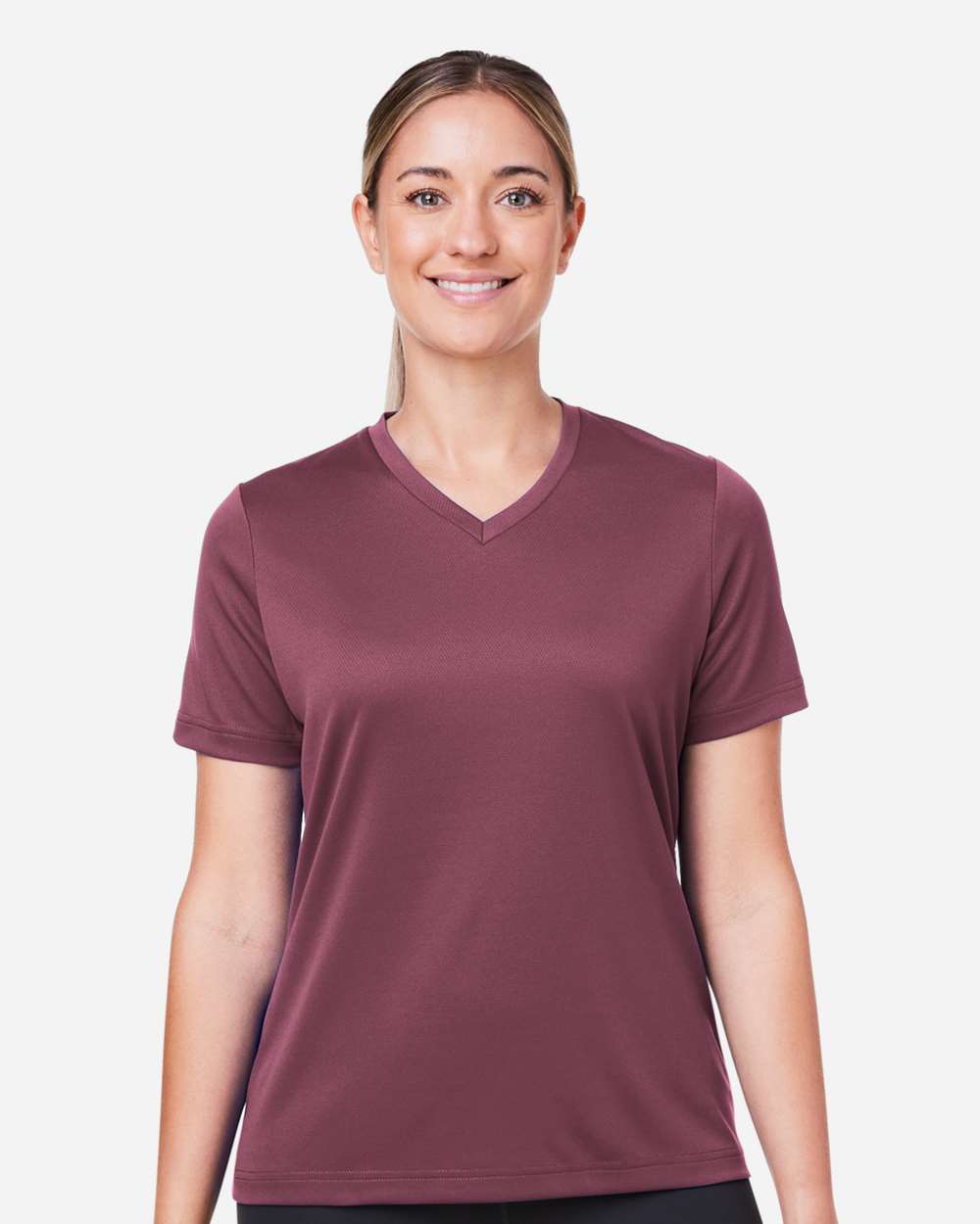 Women's Zone Performance Mesh T-Shirt - OnModelFront - B687D9532 - Sport Dark Maroon