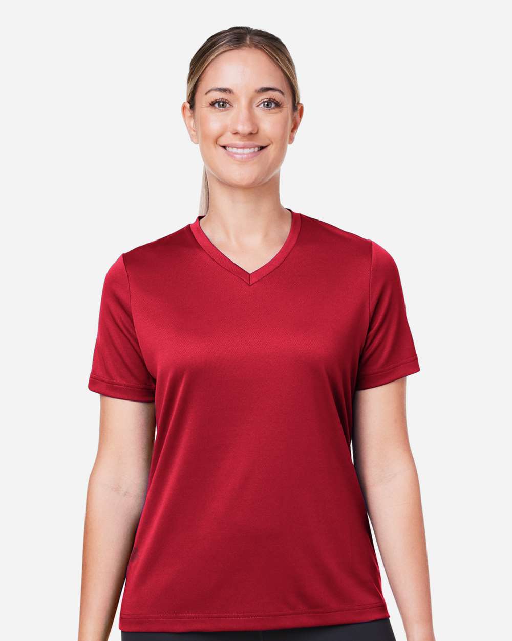 Women's Zone Performance Mesh T-Shirt - OnModelFront - B687D9702 - Sport Red