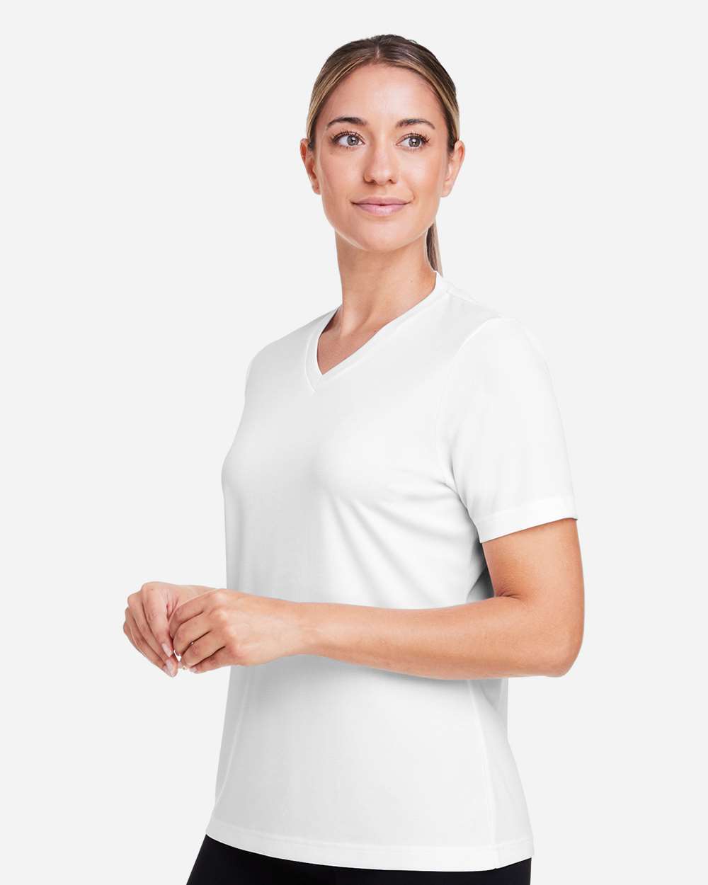 Women's Zone Performance Mesh T-Shirt - OnModelSide - B687D9002 - White
