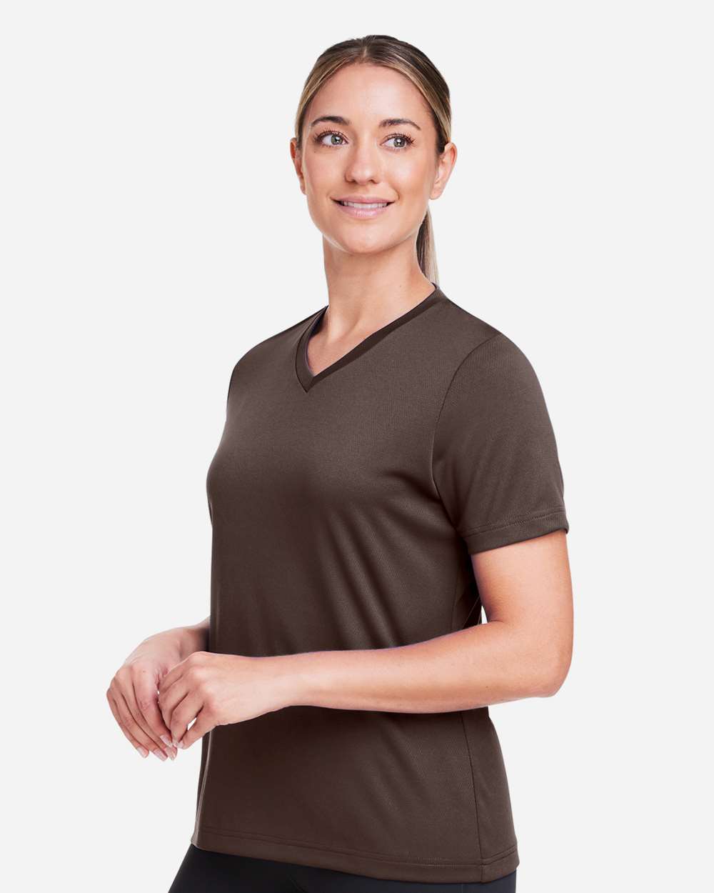 Women's Zone Performance Mesh T-Shirt - OnModelSide - B687D9054 - Sport Dark Brown