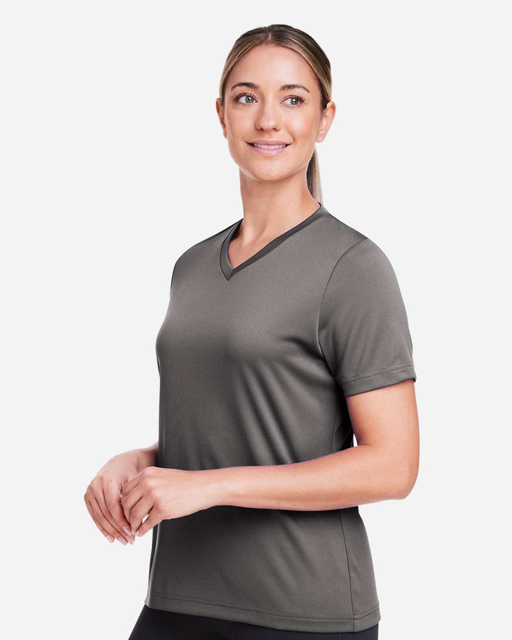 Women's Zone Performance Mesh T-Shirt - OnModelSide - B687D9132 - Sport Graphite