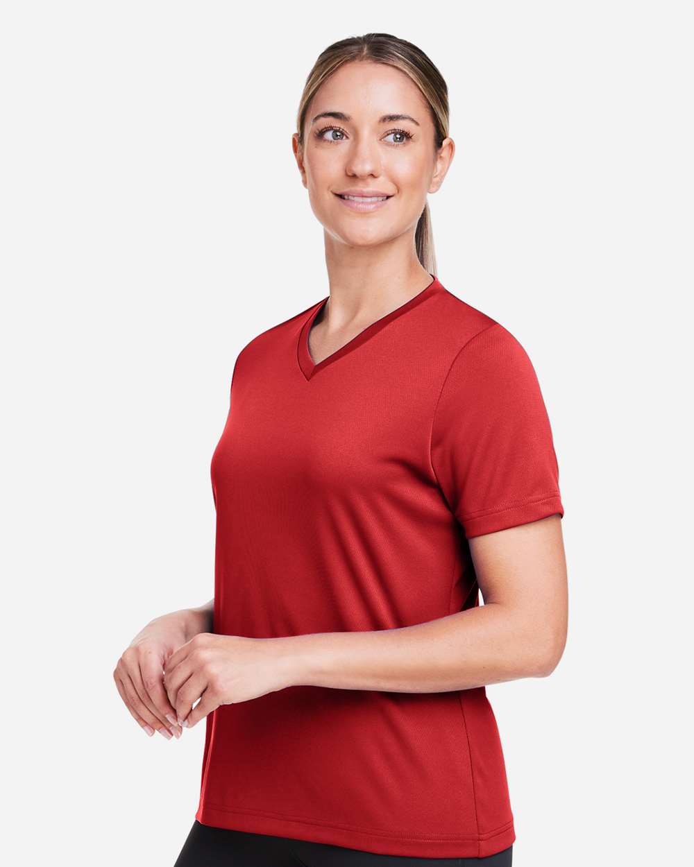 Women's Zone Performance Mesh T-Shirt - OnModelSide - B687D9142 - Sport Scarlet Red
