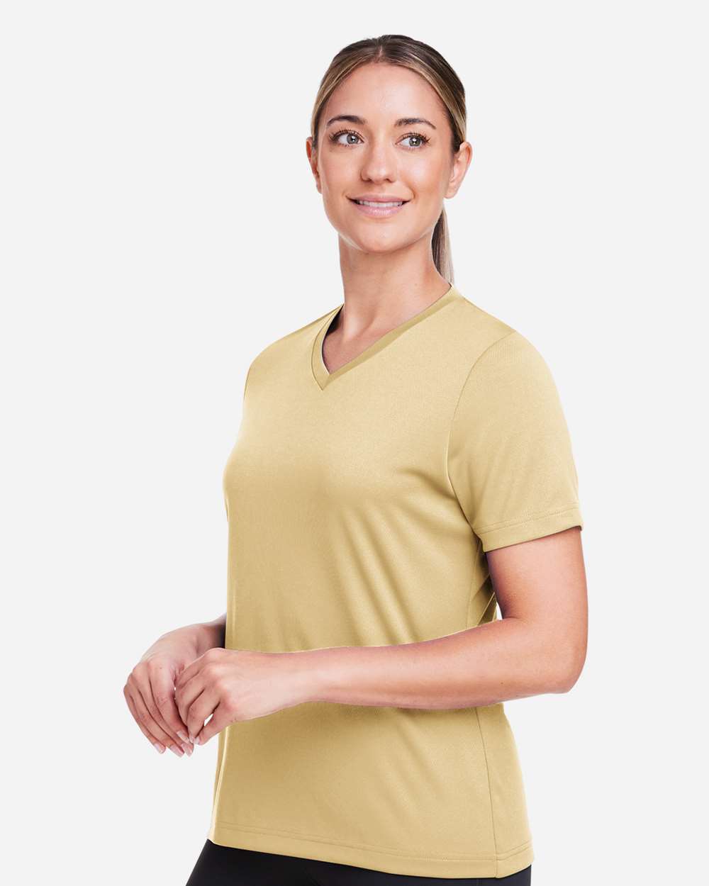 Women's Zone Performance Mesh T-Shirt - OnModelSide - B687D9152 - Sport Vegas Gold