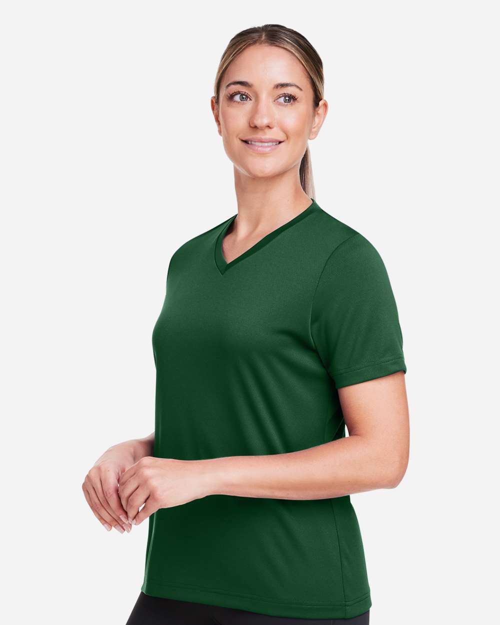 Women's Zone Performance Mesh T-Shirt - OnModelSide - B687D9192 - Sport Dark Green