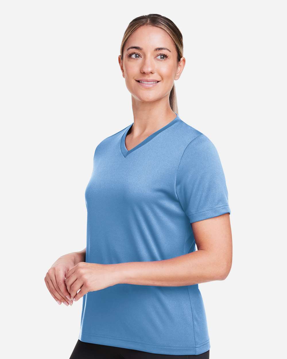 Women's Zone Performance Mesh T-Shirt - OnModelSide - B687D9252 - Sport Light Blue