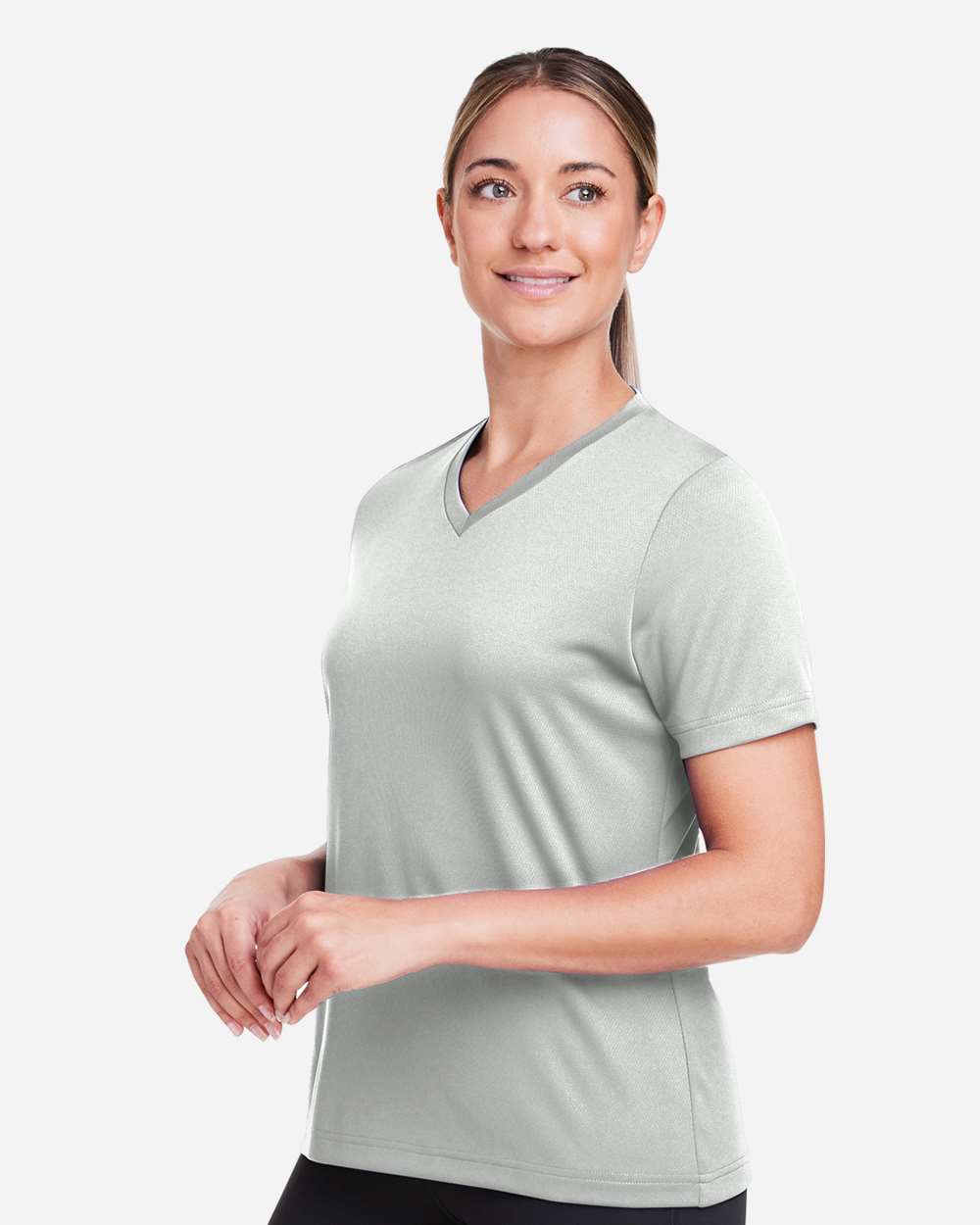 Women's Zone Performance Mesh T-Shirt - OnModelSide - B687D9352 - Sport Silver