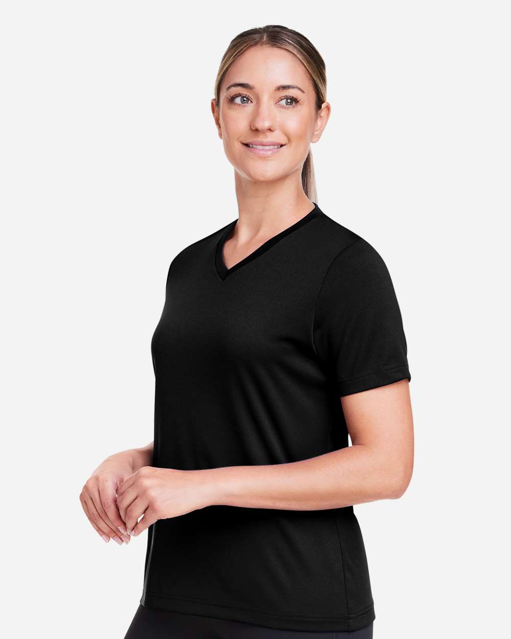 Women's Zone Performance Mesh T-Shirt - OnModelSide - B687D9502 - Black