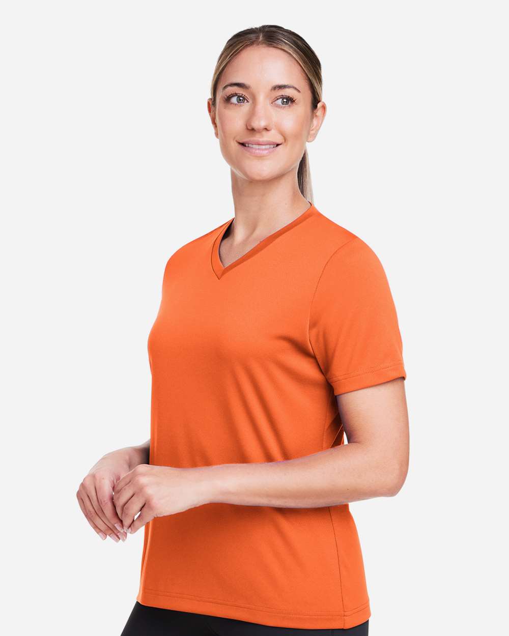 Women's Zone Performance Mesh T-Shirt - OnModelSide - B687D9662 - Sport Orange
