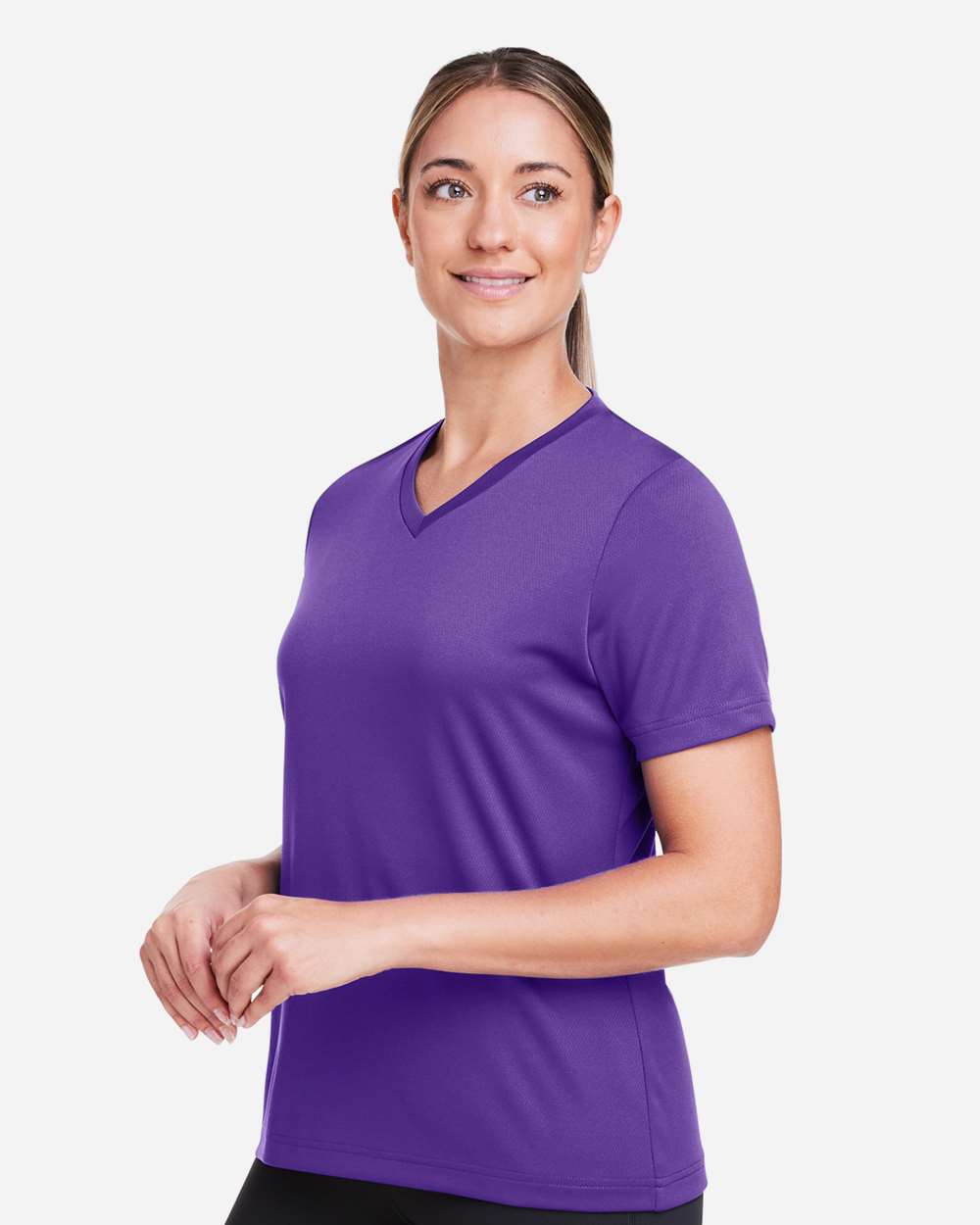 Women's Zone Performance Mesh T-Shirt - OnModelSide - B687D9672 - Sport Purple