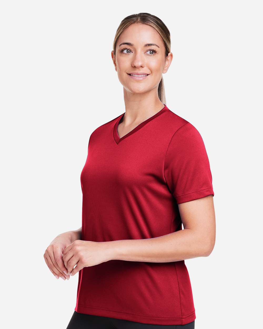 Women's Zone Performance Mesh T-Shirt - OnModelSide - B687D9702 - Sport Red