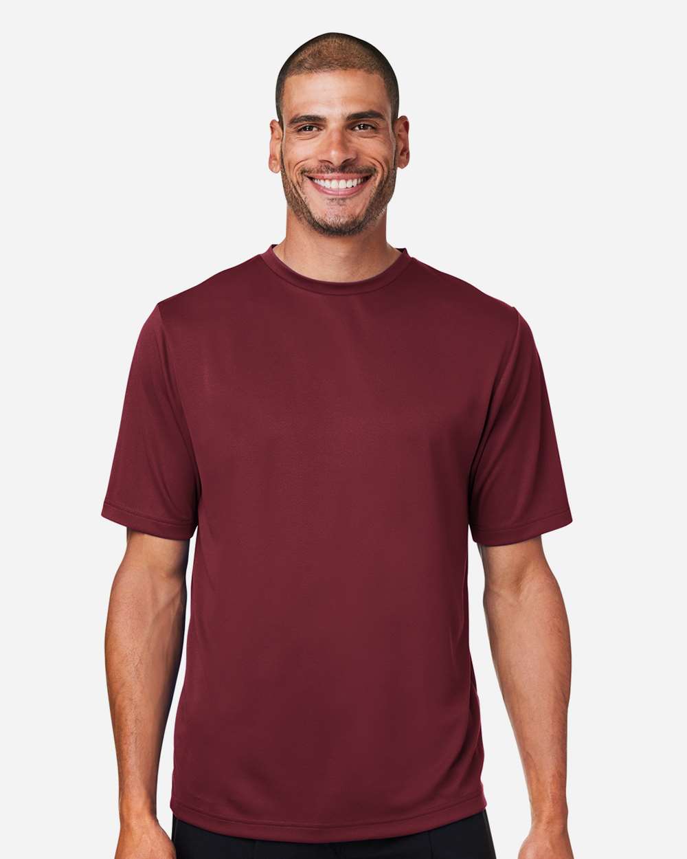 Men's Zone Performance Mesh T-Shirt - OnModelFront - B686D9102 - Sport Maroon