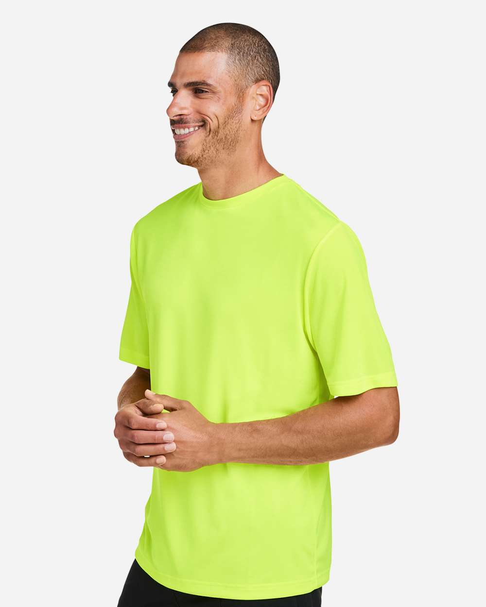 Men's Zone Performance Mesh T-Shirt - OnModelSide - B686D9172 - Safety Yellow