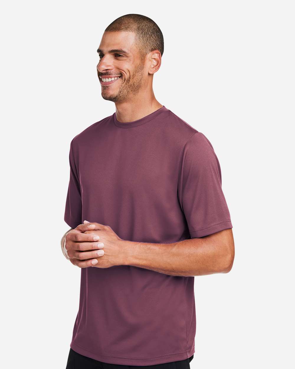 Men's Zone Performance Mesh T-Shirt - OnModelSide - B686D9532 - Sport Dark Maroon