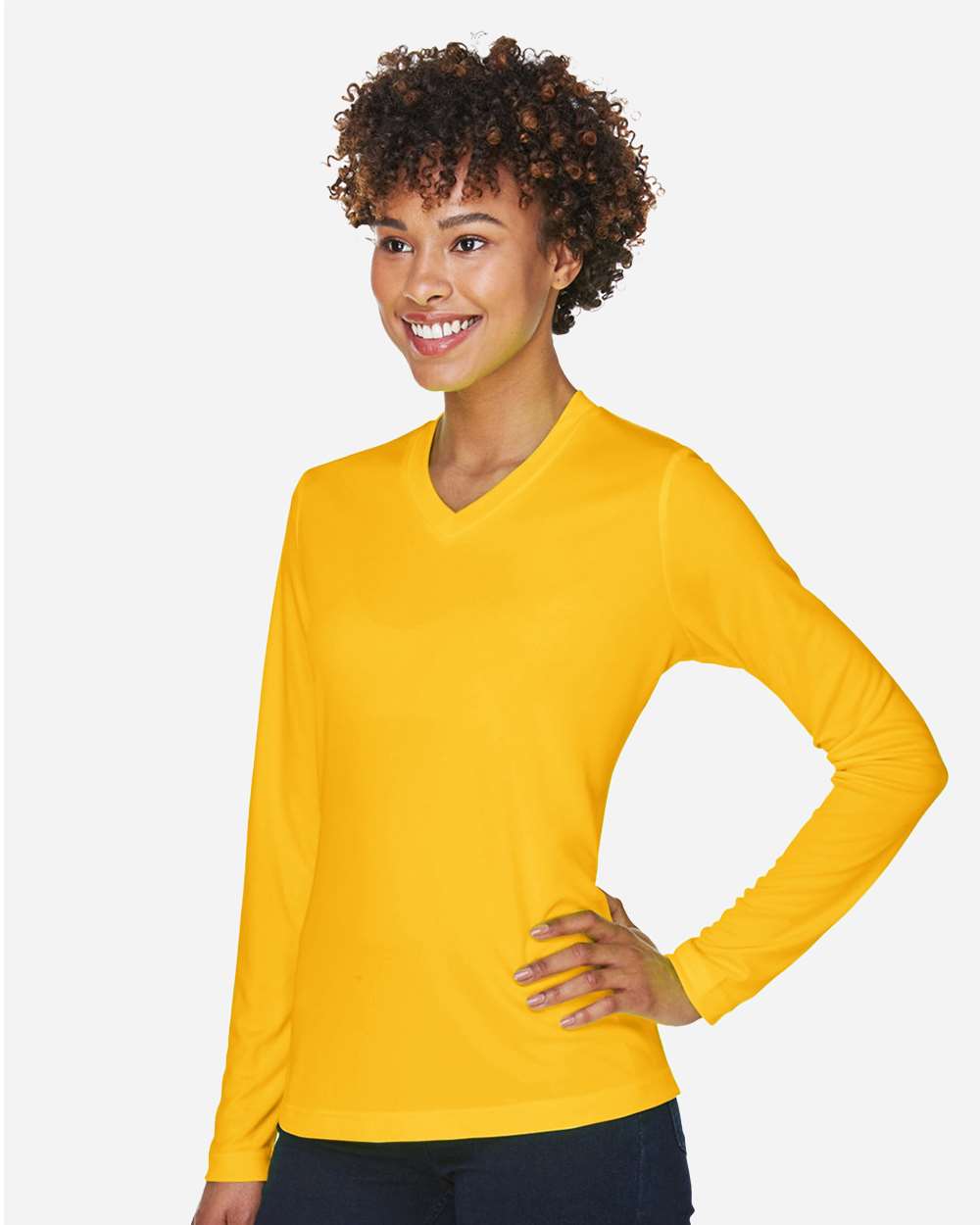 Women's Zone Performance Long Sleeve T-Shirt - OnModelSide - B681D9122 - Sport Athletic Gold