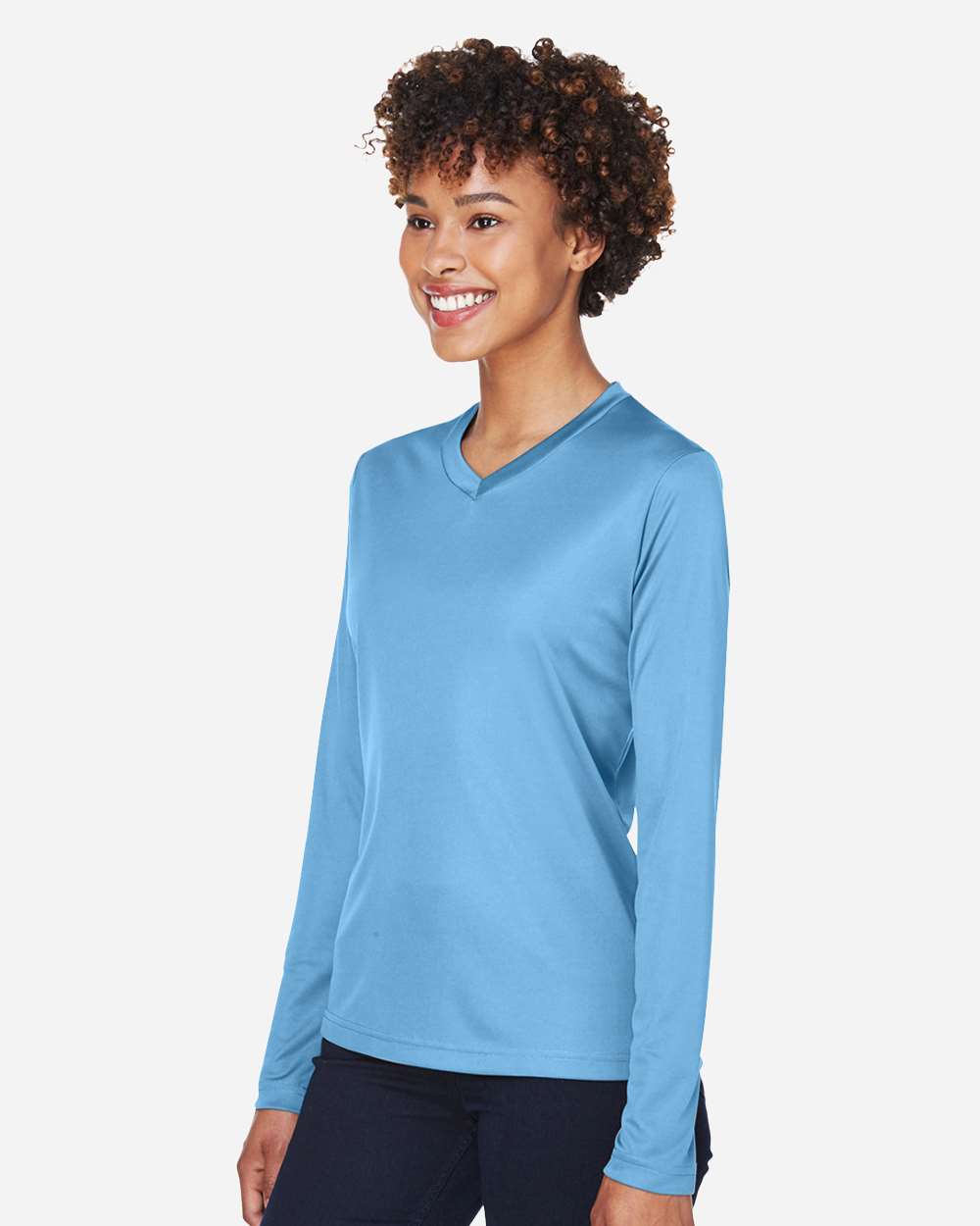 Women's Zone Performance Long Sleeve T-Shirt - OnModelSide - B681D9252 - Sport Light Blue