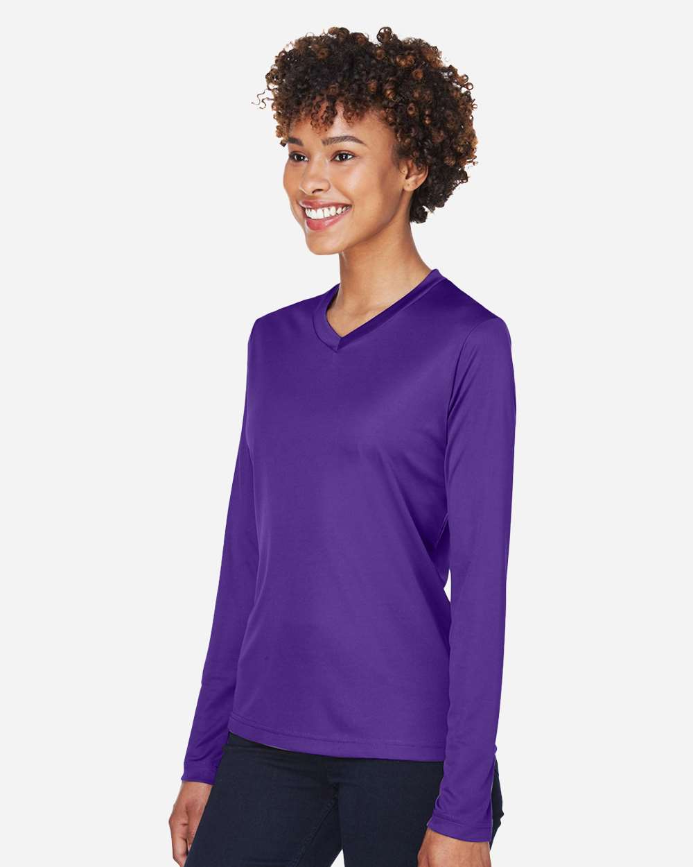 Women's Zone Performance Long Sleeve T-Shirt - OnModelSide - B681D9672 - Sport Purple