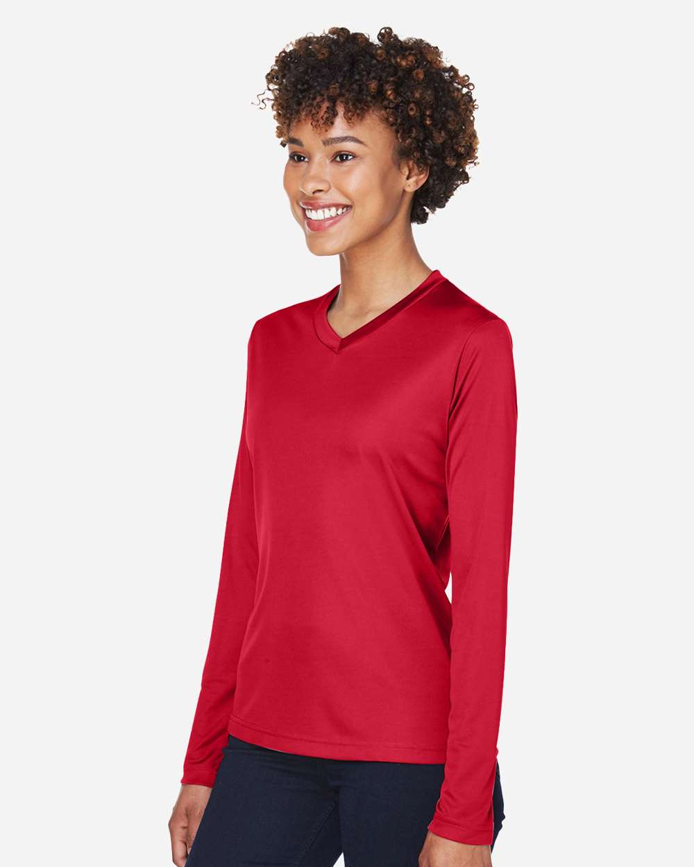 Women's Zone Performance Long Sleeve T-Shirt - OnModelSide - B681D9702 - Sport Red