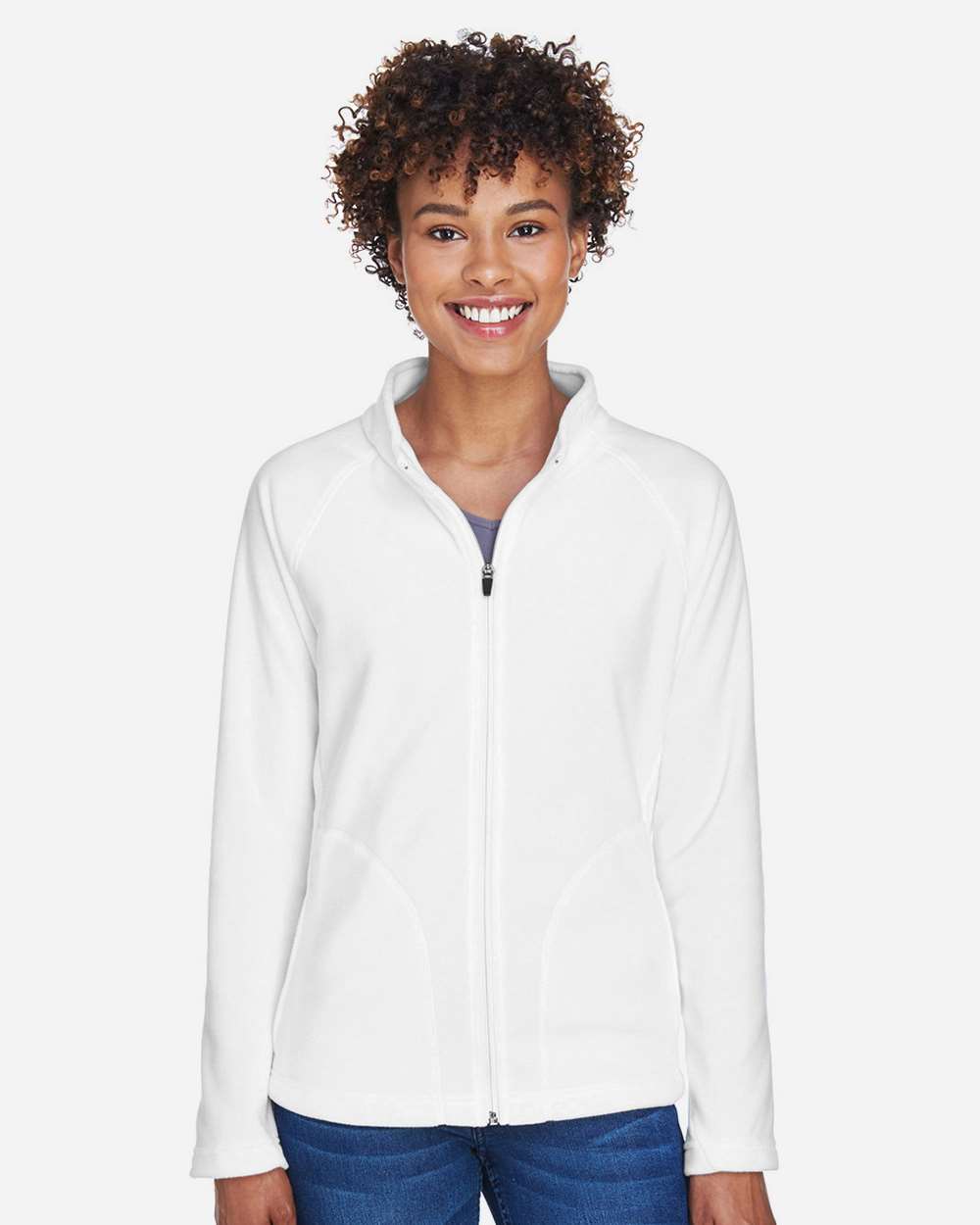Women's Campus Microfleece Jacket - OnModelFront - B753D9002 - White