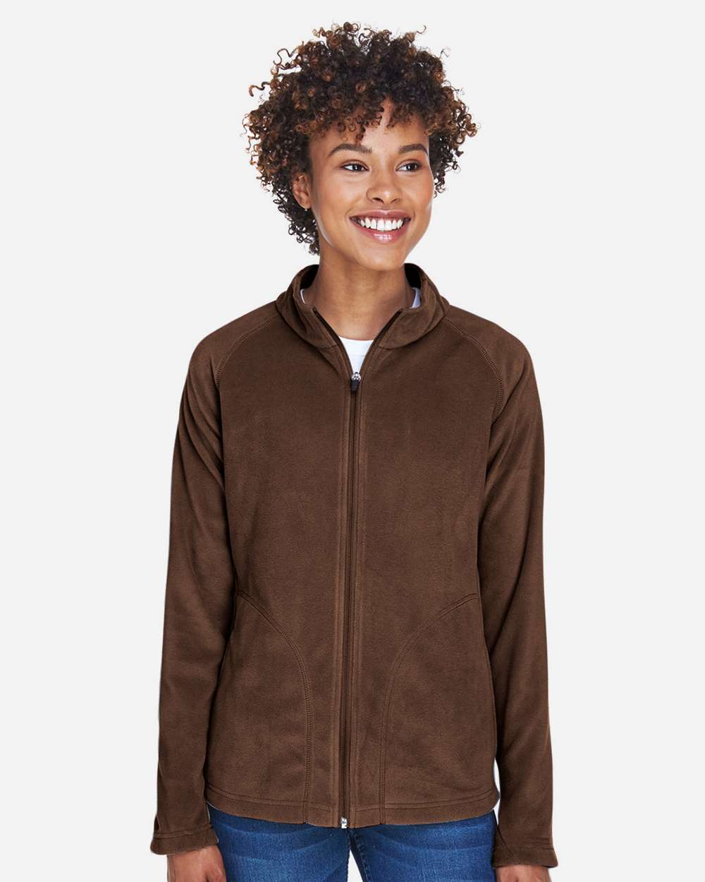 Women's Campus Microfleece Jacket - OnModelFront - B753D9052 - Sport Dark Brown