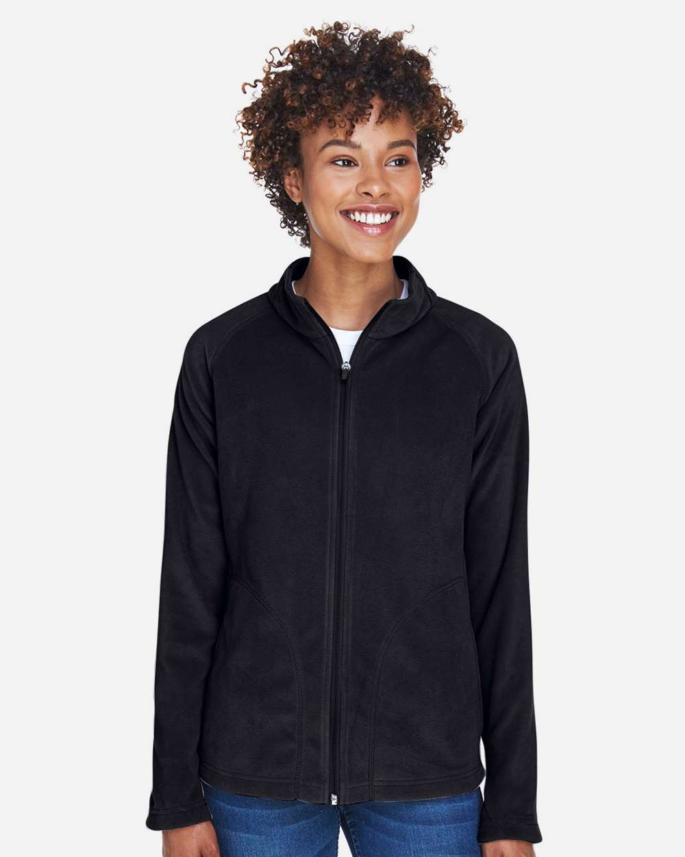 Women's Campus Microfleece Jacket - OnModelFront - B753D9502 - Black