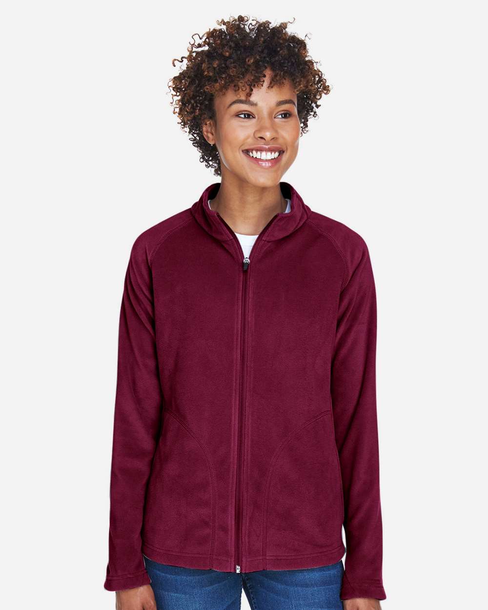 Women's Campus Microfleece Jacket - OnModelFront - B753D9532 - Sport Maroon