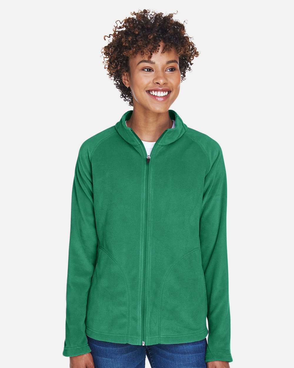 Women's Campus Microfleece Jacket - OnModelFront - B753D9602 - Sport Kelly