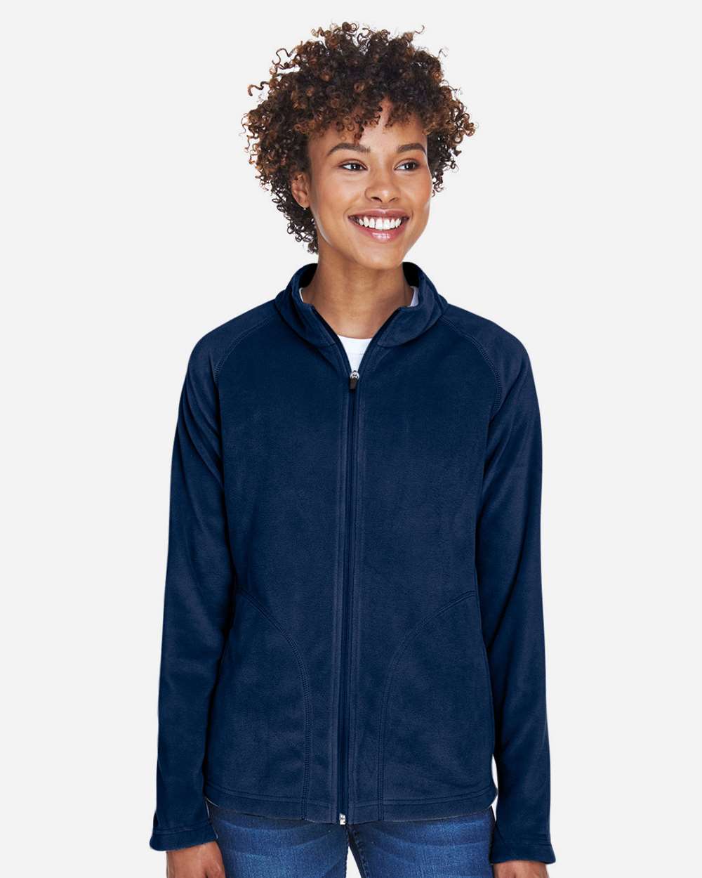 Women's Campus Microfleece Jacket - OnModelFront - B753D9652 - Sport Dark Navy