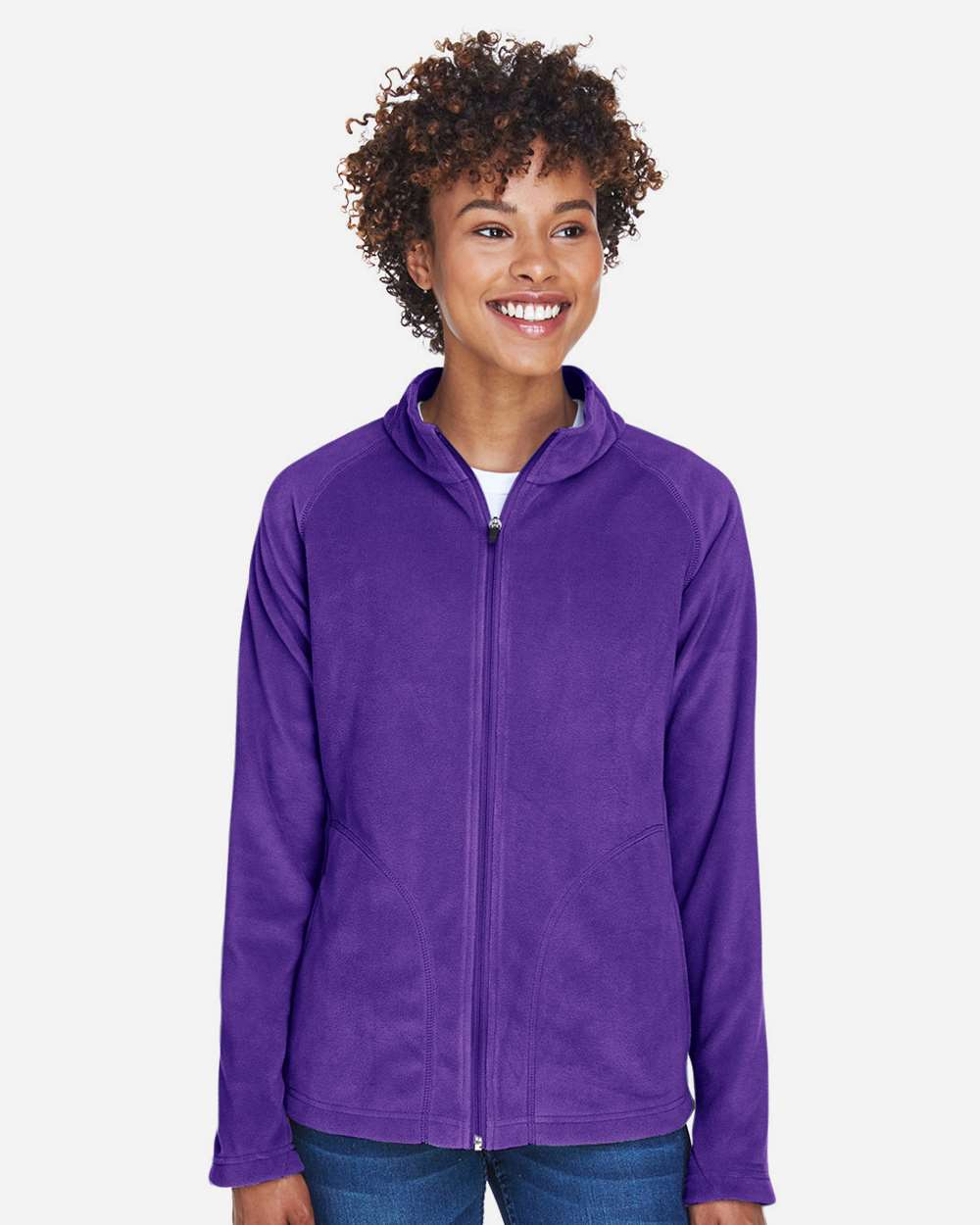 Women's Campus Microfleece Jacket - OnModelFront - B753D9672 - Sport Purple