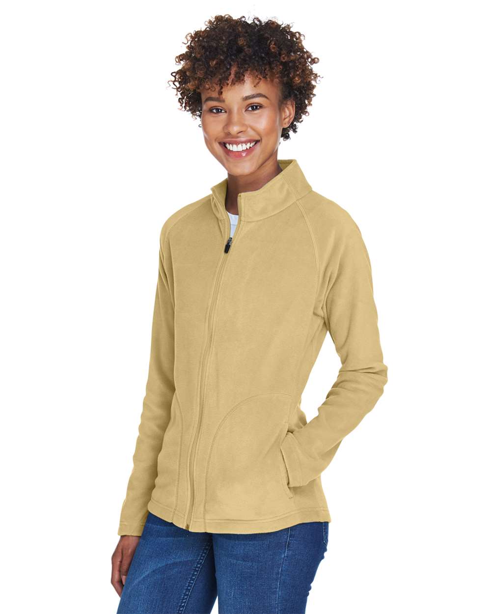 Women's Campus Microfleece Jacket - OnModelSide - B753D9112 - Sport Vegas Gold