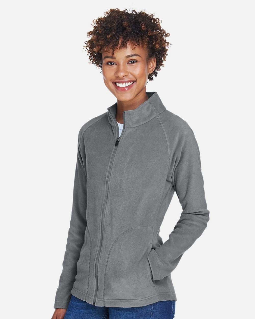 Women's Campus Microfleece Jacket - OnModelSide - B753D9132 - Sport Graphite