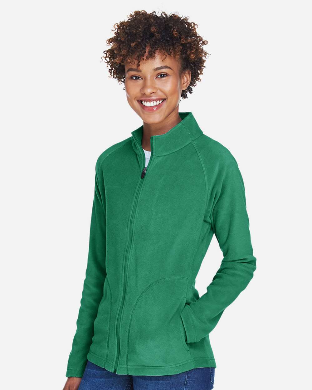 Women's Campus Microfleece Jacket - OnModelSide - B753D9602 - Sport Kelly