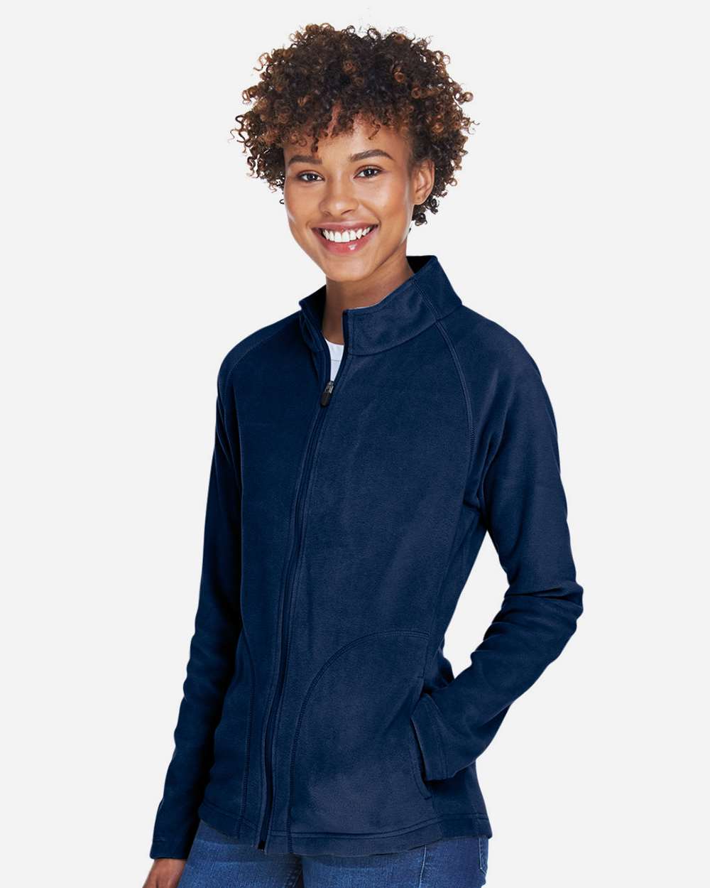 Women's Campus Microfleece Jacket - OnModelSide - B753D9652 - Sport Dark Navy