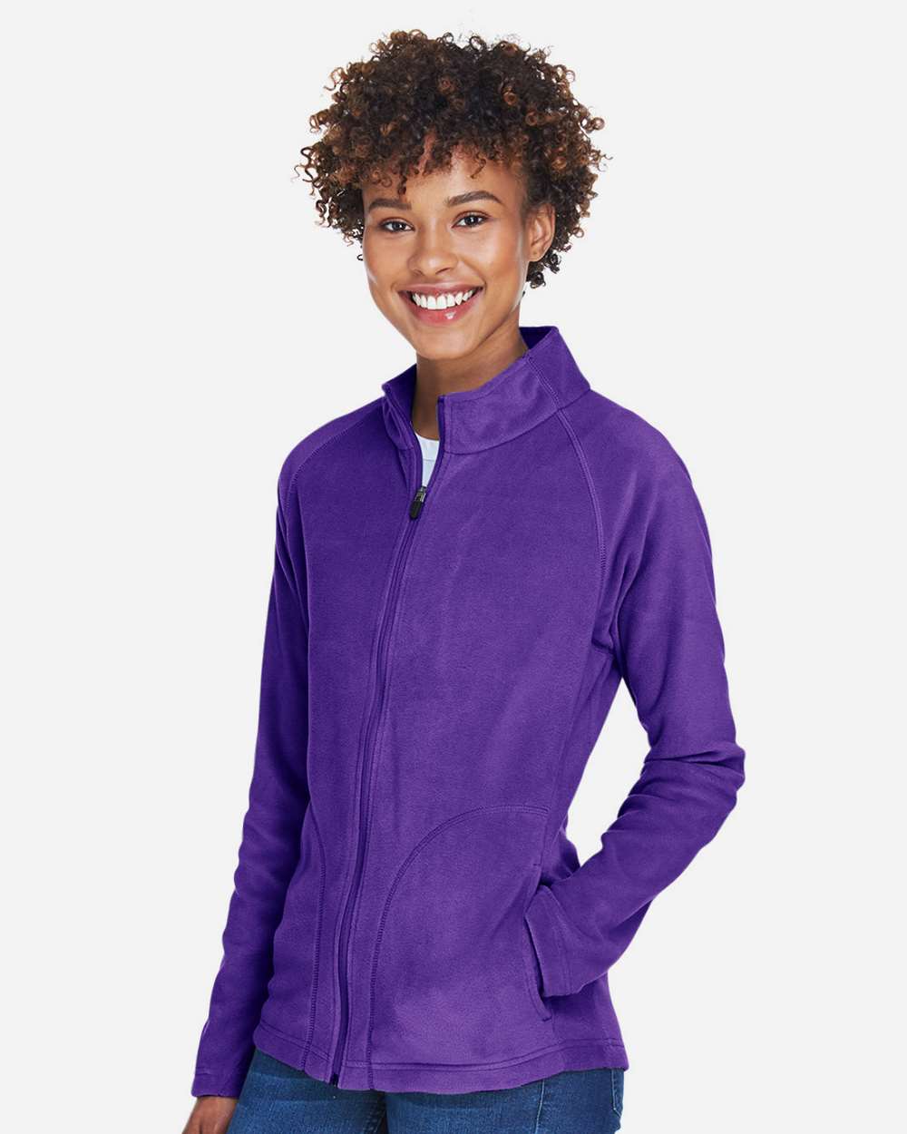 Women's Campus Microfleece Jacket - OnModelSide - B753D9672 - Sport Purple