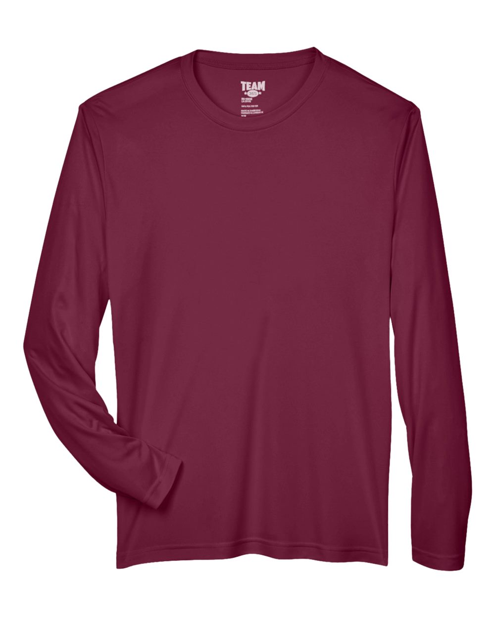 Men's Zone Performance Long Sleeve T-Shirt - Front - B675D9532 - Sport Maroon