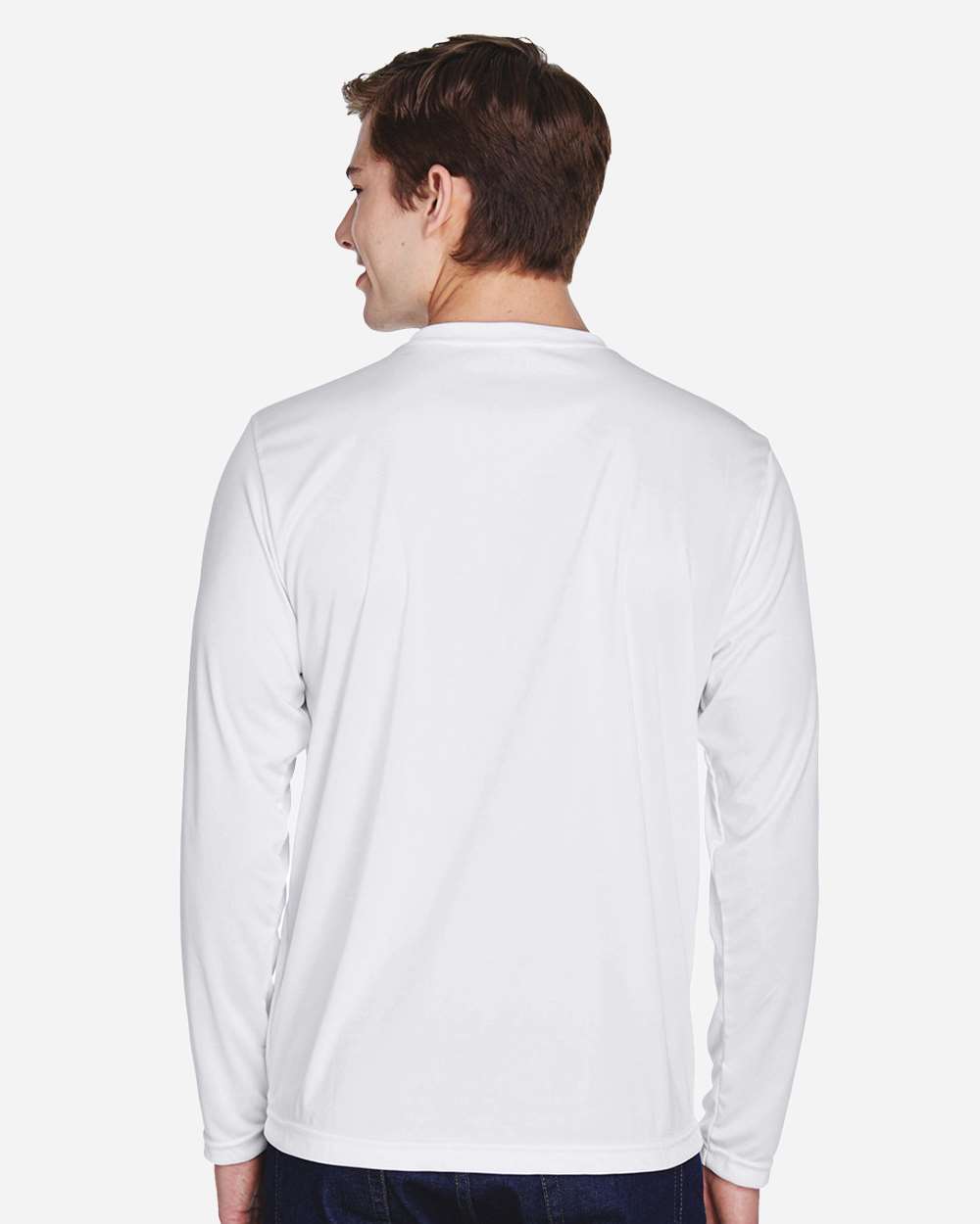 Men's Zone Performance Long Sleeve T-Shirt - OnModelBack - B675D9002 - White
