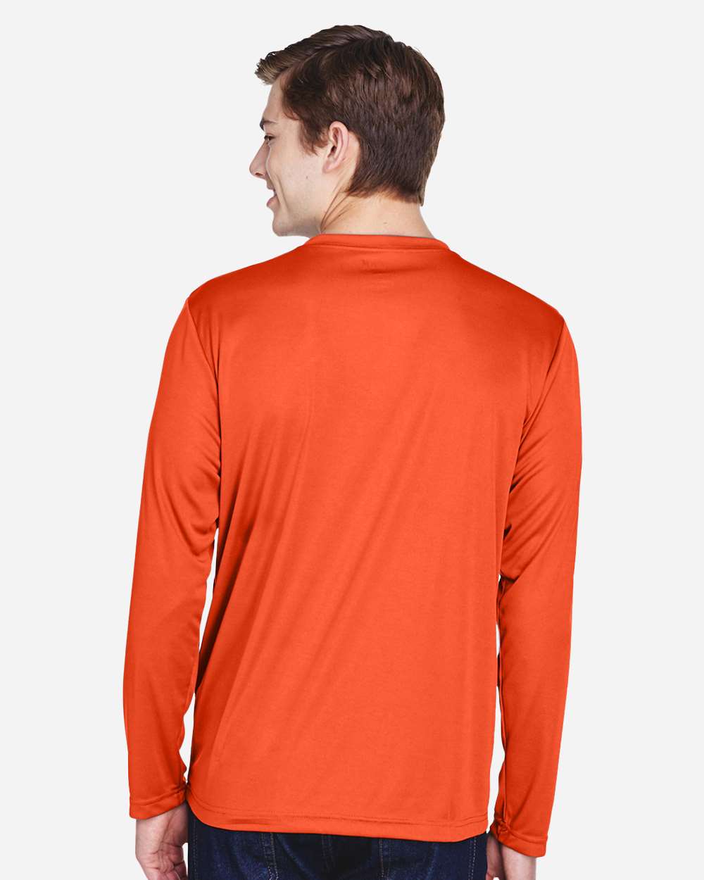 Men's Zone Performance Long Sleeve T-Shirt - OnModelBack - B675D9662 - Sport Orange