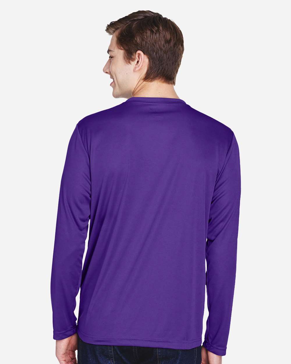 Men's Zone Performance Long Sleeve T-Shirt - OnModelBack - B675D9672 - Sport Purple