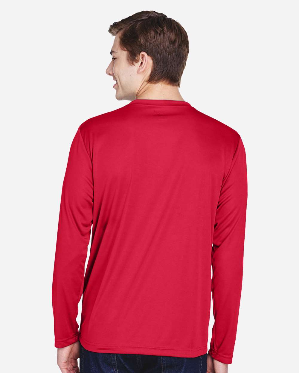 Men's Zone Performance Long Sleeve T-Shirt - OnModelBack - B675D9702 - Sport Red