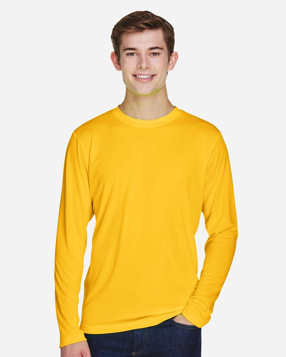 Men's Zone Performance Long Sleeve T-Shirt - OnModelFront - B675D9122 - Sport Athletic Gold