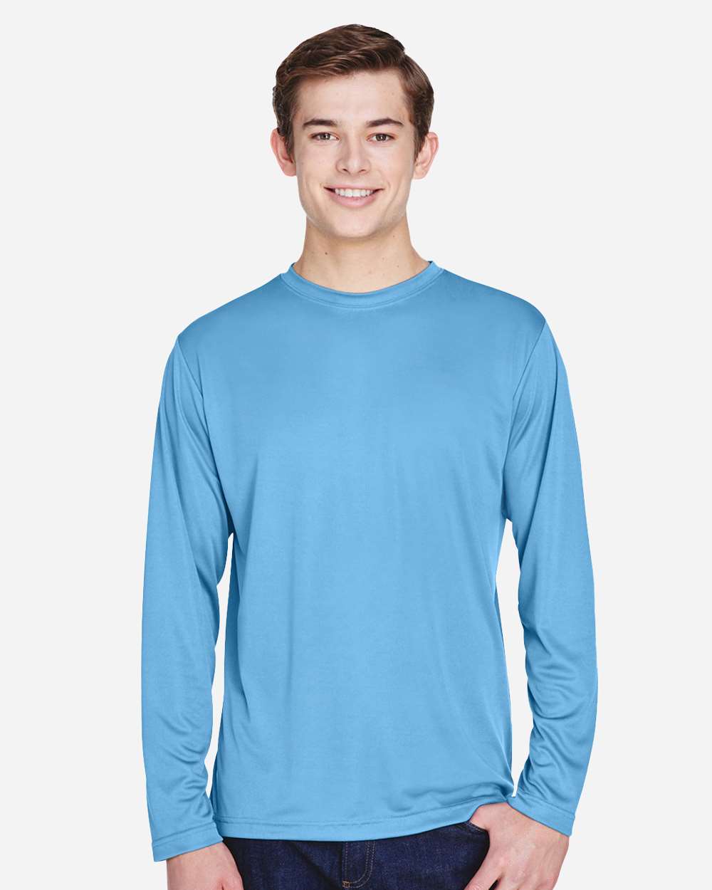 Men's Zone Performance Long Sleeve T-Shirt - OnModelFront - B675D9252 - Sport Light Blue