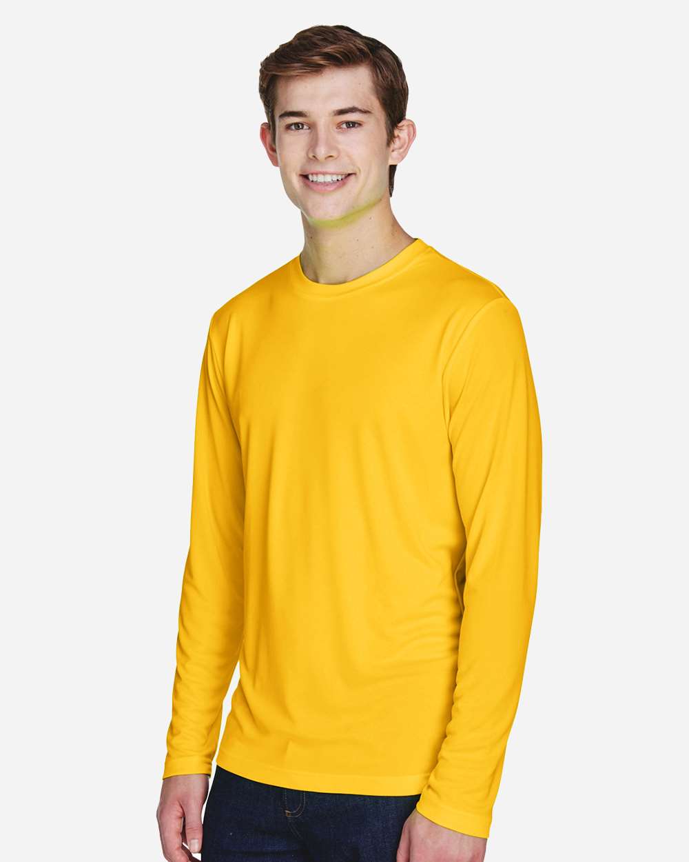 Men's Zone Performance Long Sleeve T-Shirt - OnModelSide - B675D9122 - Sport Athletic Gold