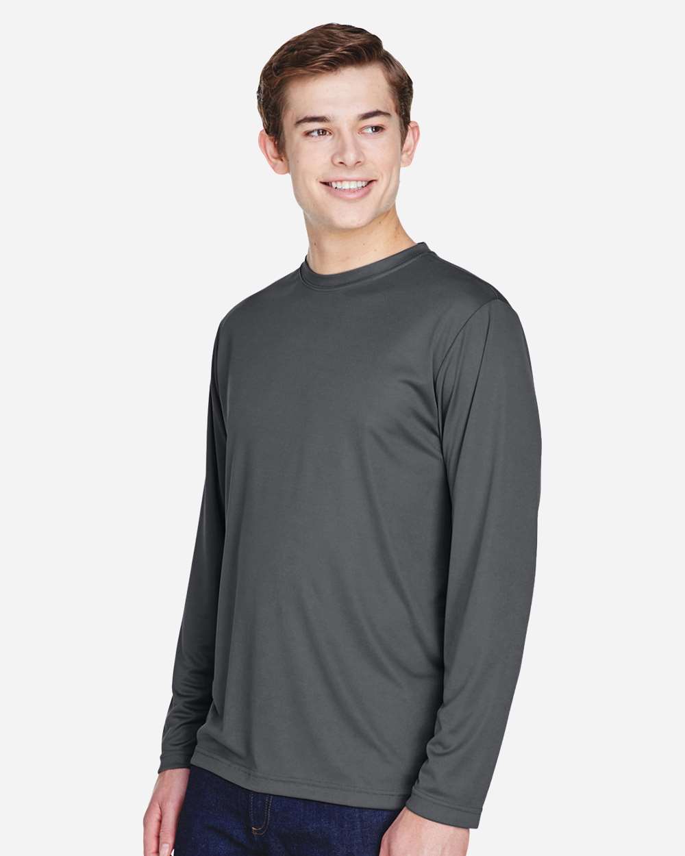 Men's Zone Performance Long Sleeve T-Shirt - OnModelSide - B675D9132 - Sport Graphite