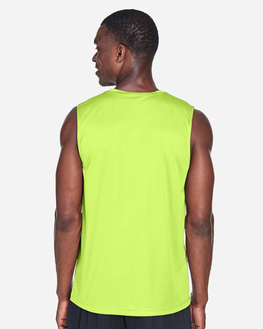Men's Zone Performance Muscle T-Shirt - OnModelBack - B676D9172 - Safety Yellow
